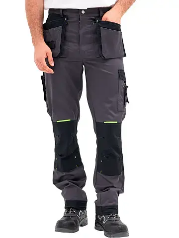 Брюки рабочие мужские летние RONTA BR814 темно-серые, черные, лаймовые