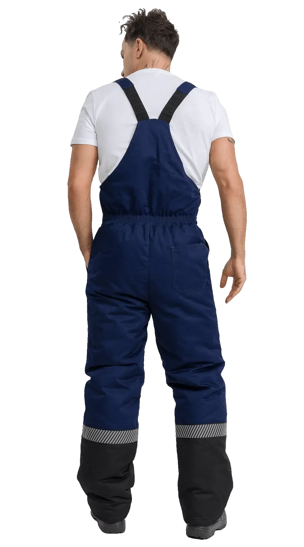 Полукомбинезон рабочий мужской зимний утепленный RONTA PL585 с СОП темно-синий, черный