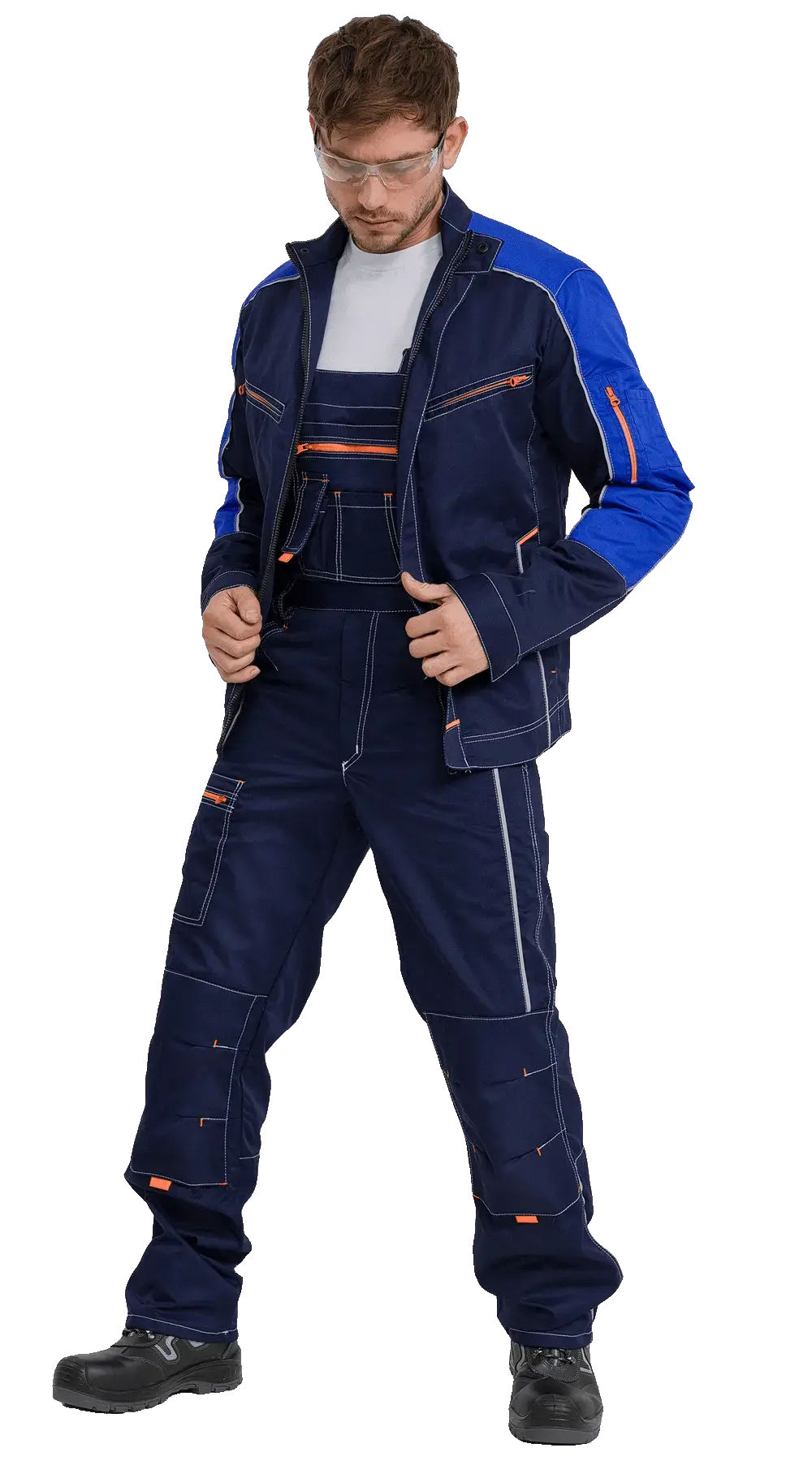 Полукомбинезон рабочий мужской летний RONTA PL208 темно-синий