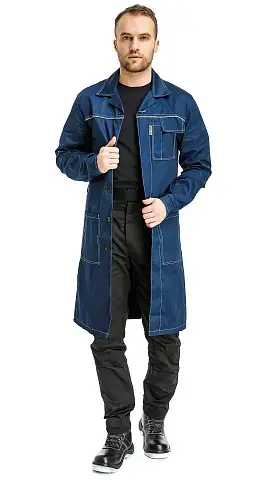 Халат рабочий мужской летний RONTA HL702 темно-синий