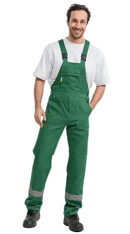 Полукомбинезон рабочий мужской летний RONTA PL504 зеленый Полукомбинезон рабочий мужской летний RONTA PL504 зеленый