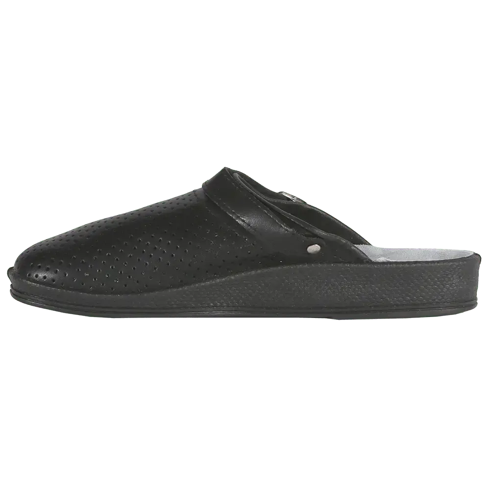 Сабо мужские кожаные черные