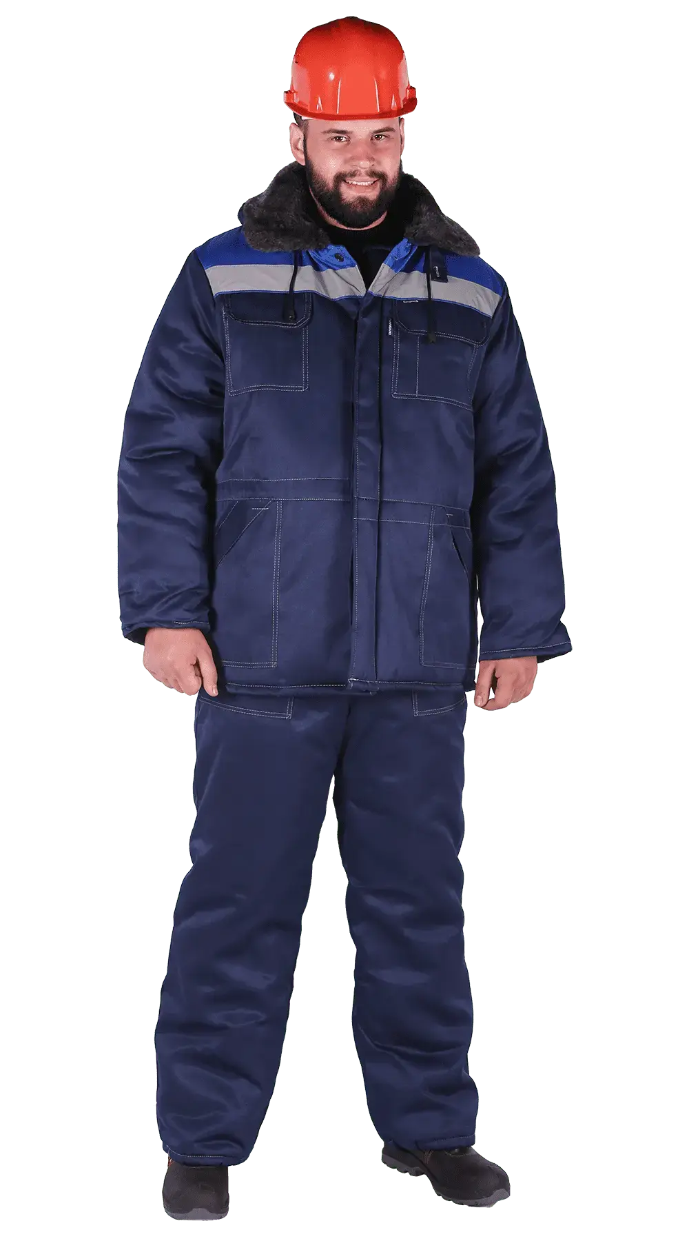 Костюм рабочий мужской утепленный зимний RONTA KS915 темно-синий, васильковый
