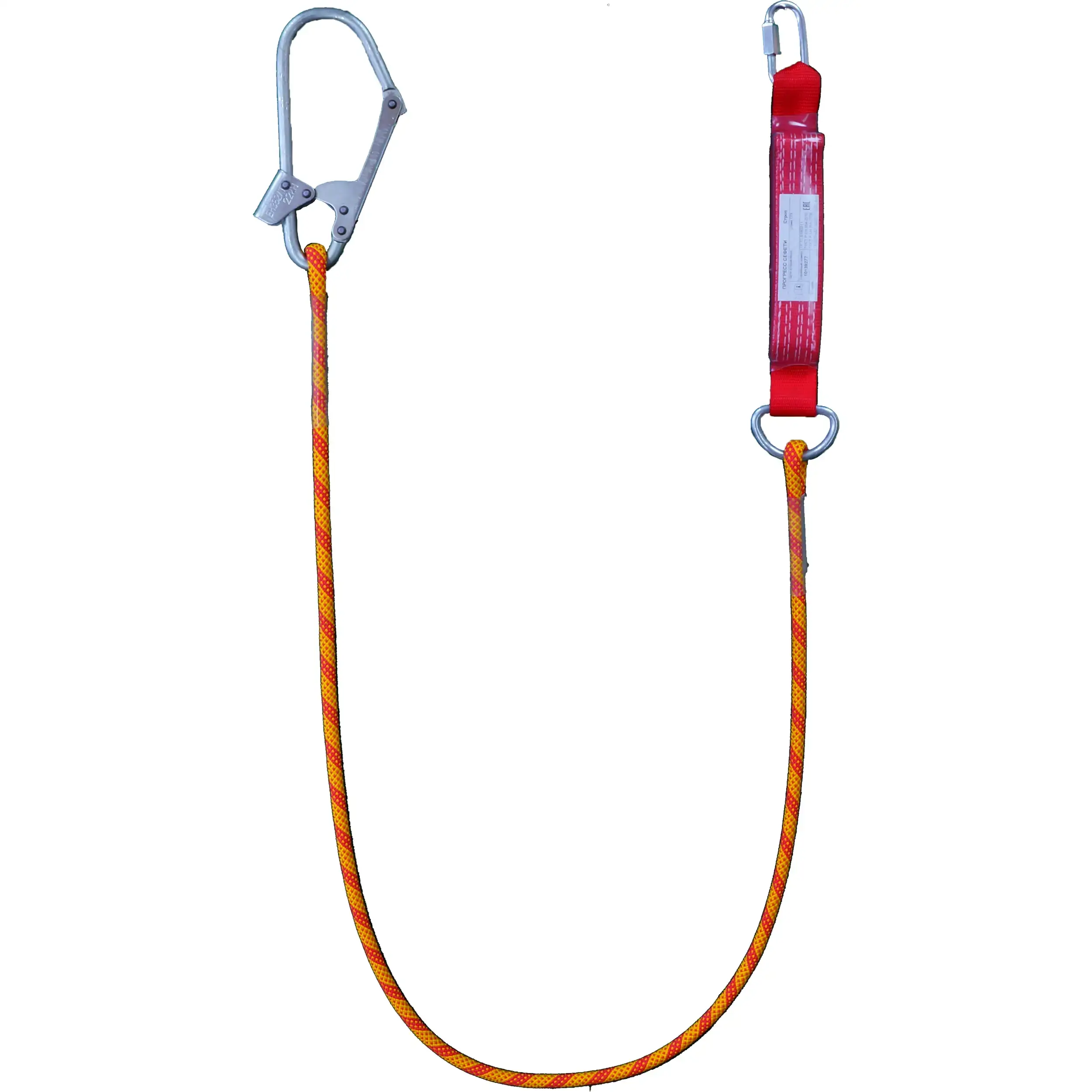 Строп из каната с амортизатором,большим монтажным и соединительным карабином