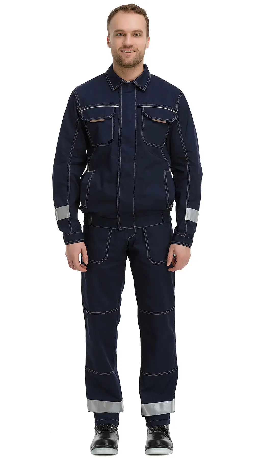 Костюм мужской летний Техноавиа "Техно СОП" с полукомбинезоном темно-синий