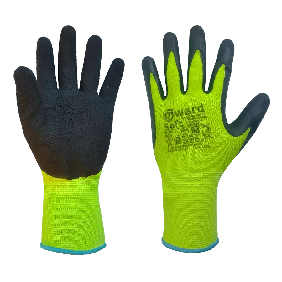 Нейлоновые перчатки со вспененным латексным покрытием