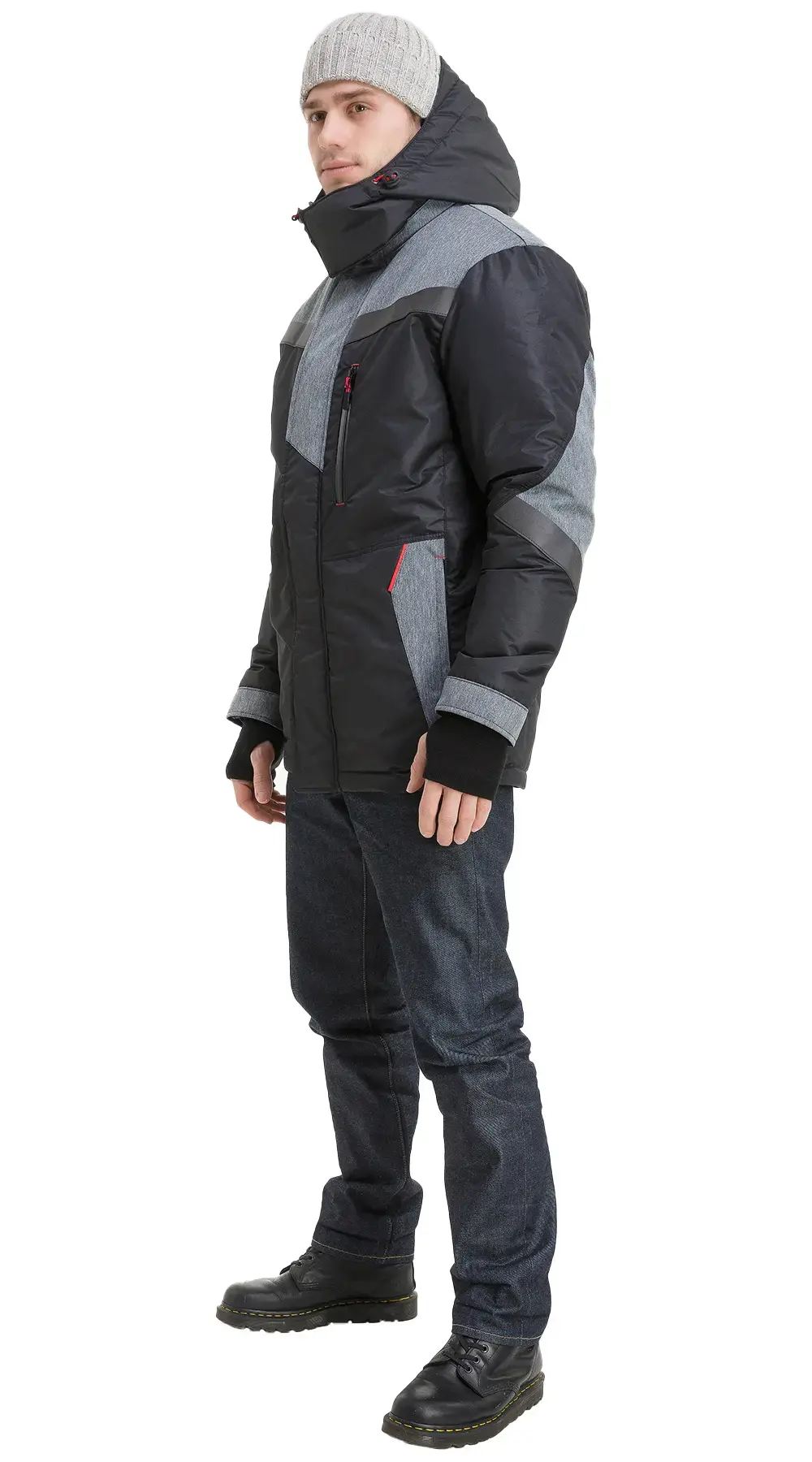 Куртка рабочая мужская зимняя утепленная Восток-Сервис "Траверс" черная, серая