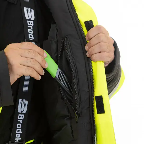 Зимняя сигнальная куртка-парка BRODEKS KW217, желтый/черный 