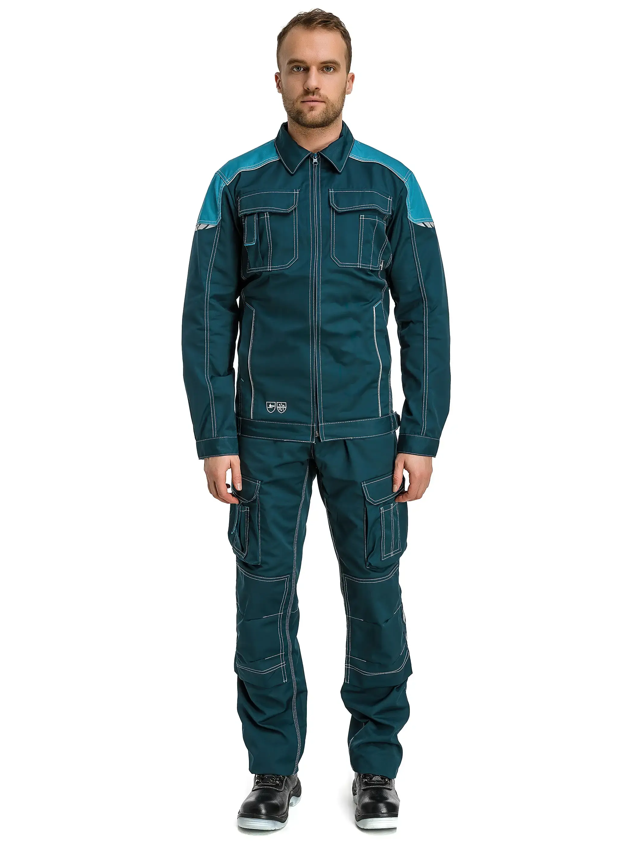 Куртка рабочая мужская летняя Техноавия "Дунай" бирюзовый