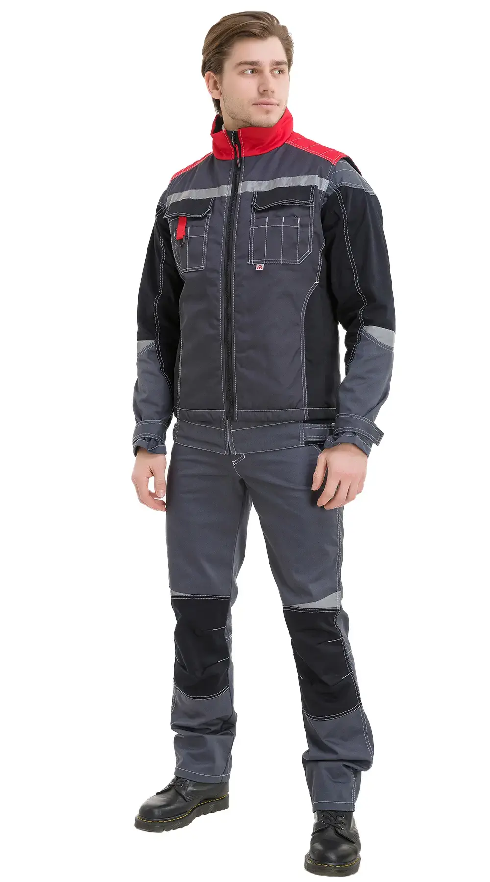 Жилет рабочий мужской утепленный зимний RONTA JT1002 темно-серый, красный, черный