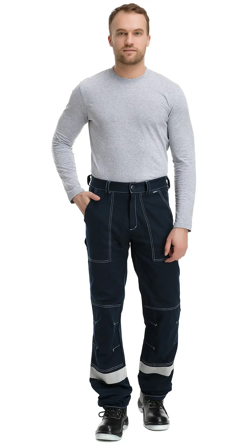 Костюм мужской летний Техноавиа "Азов СОП" с брюками темно-синий, лаймовый