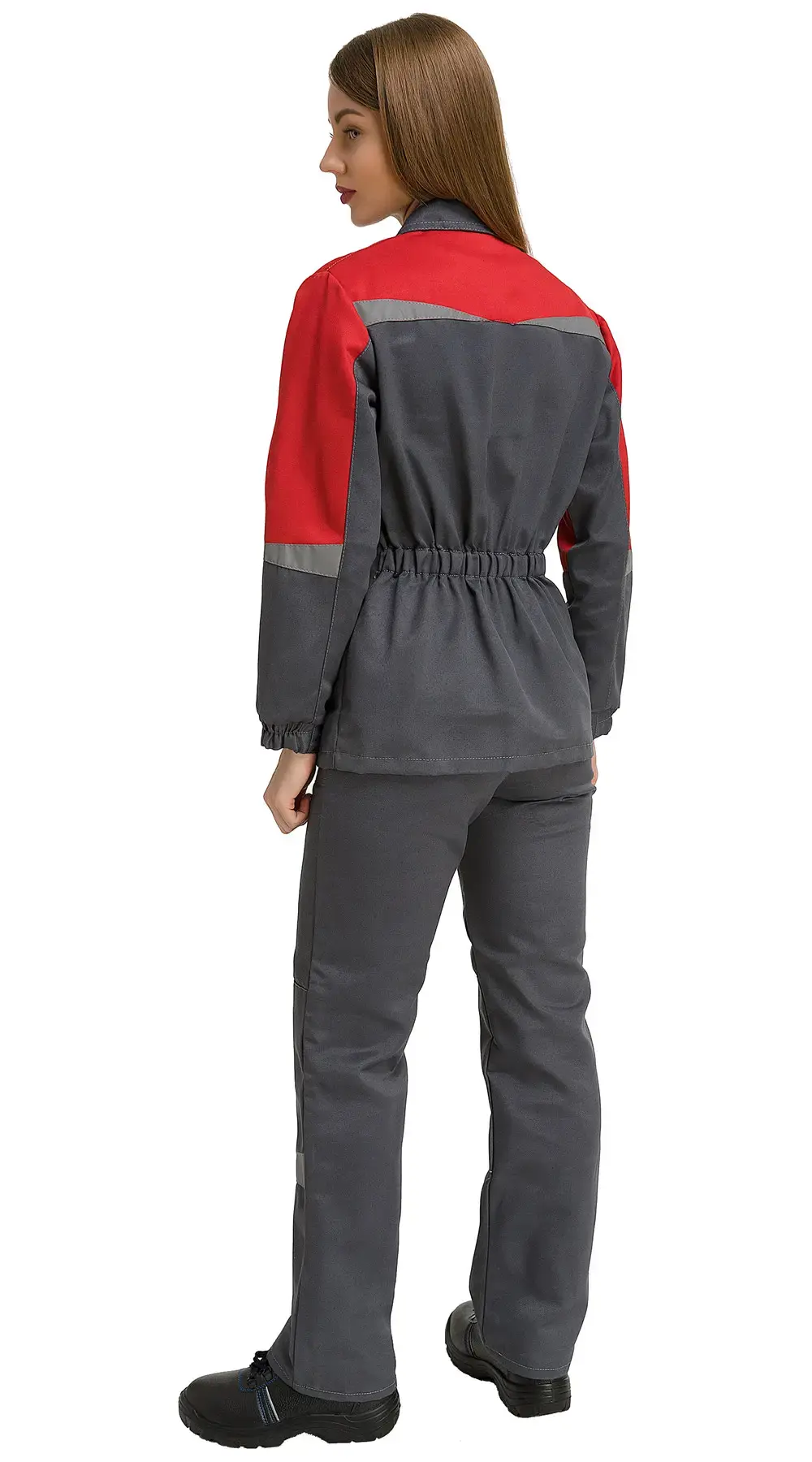 Костюм рабочий женский летний RONTA KS625 с брюками темно-серый, красный
