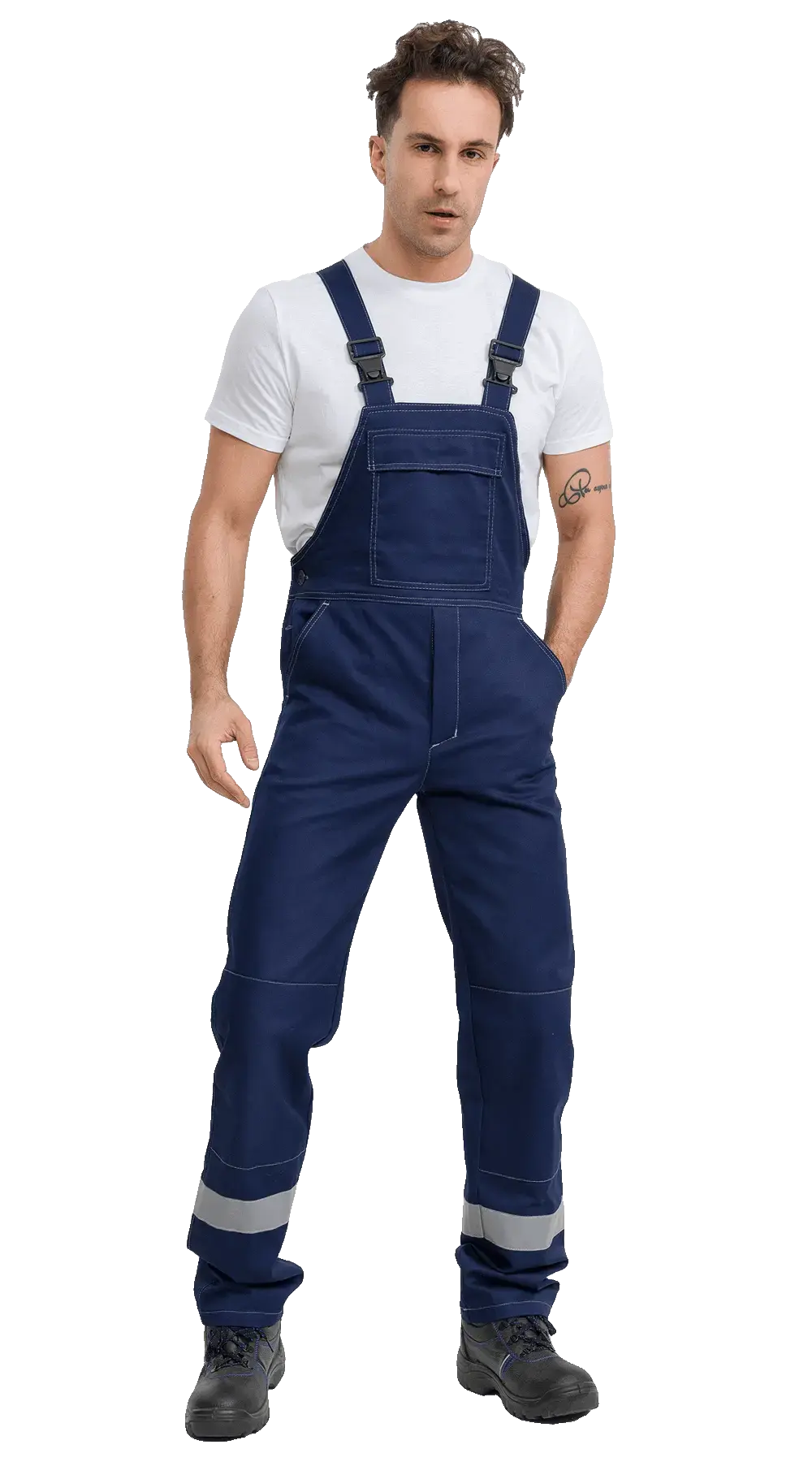 Костюм рабочий мужской летний RONTA KS802 с полукомбинезоном темно-синий