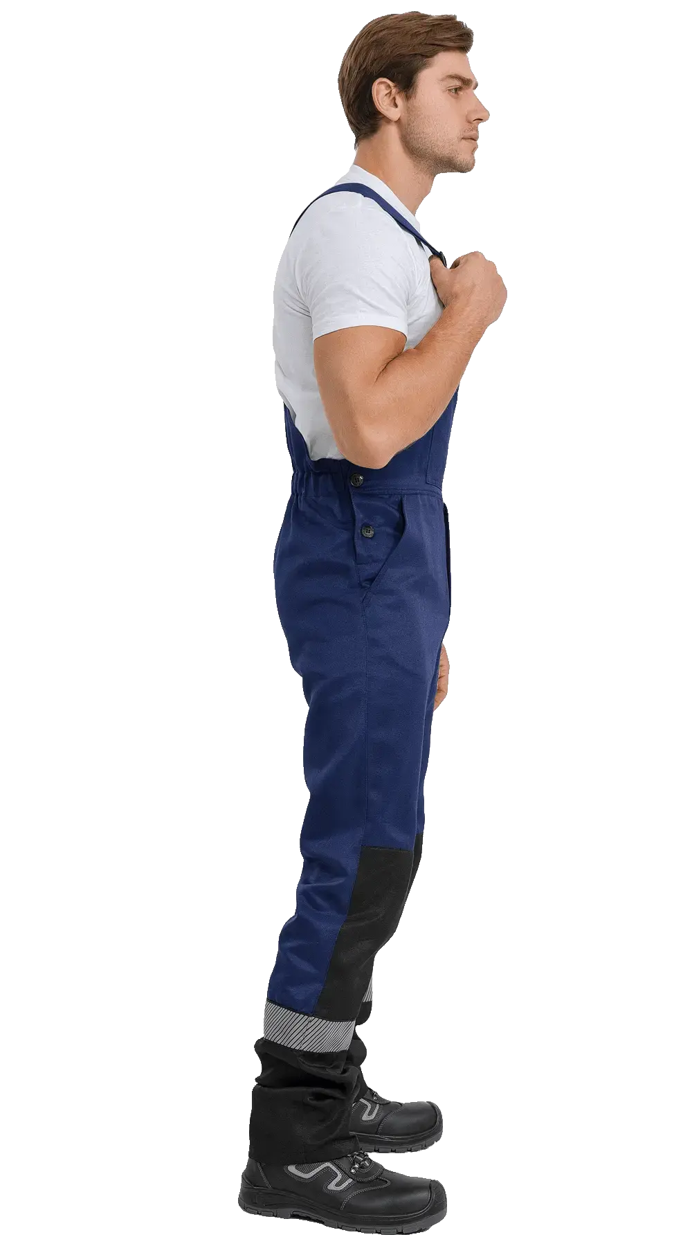 Костюм рабочий мужской летний RONTA KS812 с полукомбинезоном темно-синий, черный