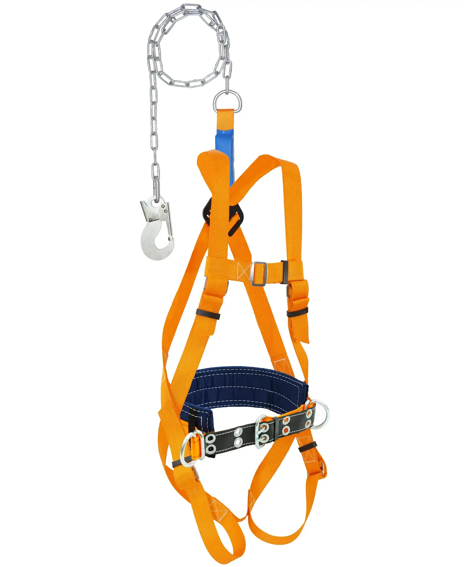 Пояс предохранительный строительный с наплеч.и набедр.лямками, строп цепь с амортизатором Пояс предохранительный строительный с наплеч.и набедр.лямками, строп цепь с амортизатором