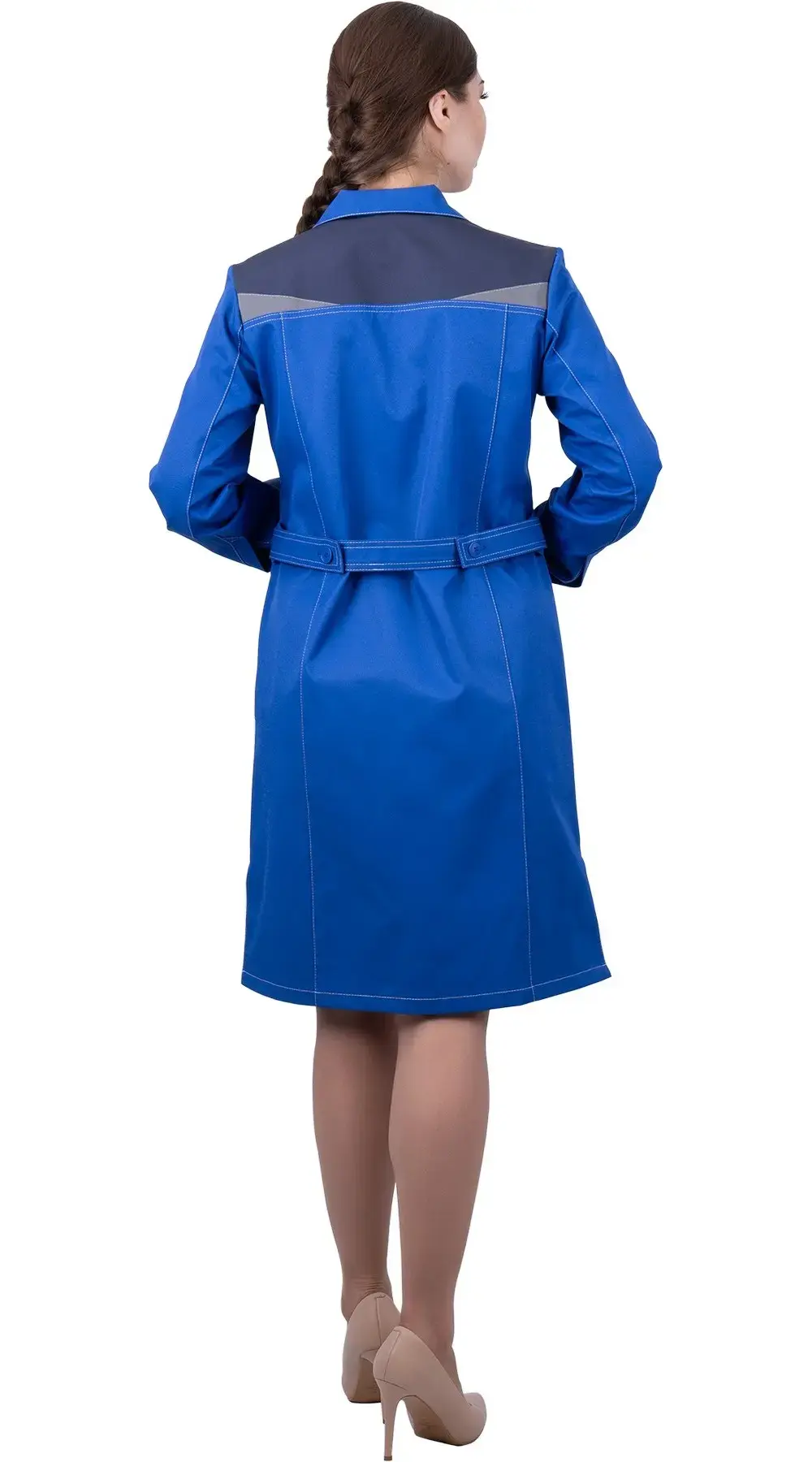 Халат рабочий женский летний RONTA HL7 васильковый, темно-синий