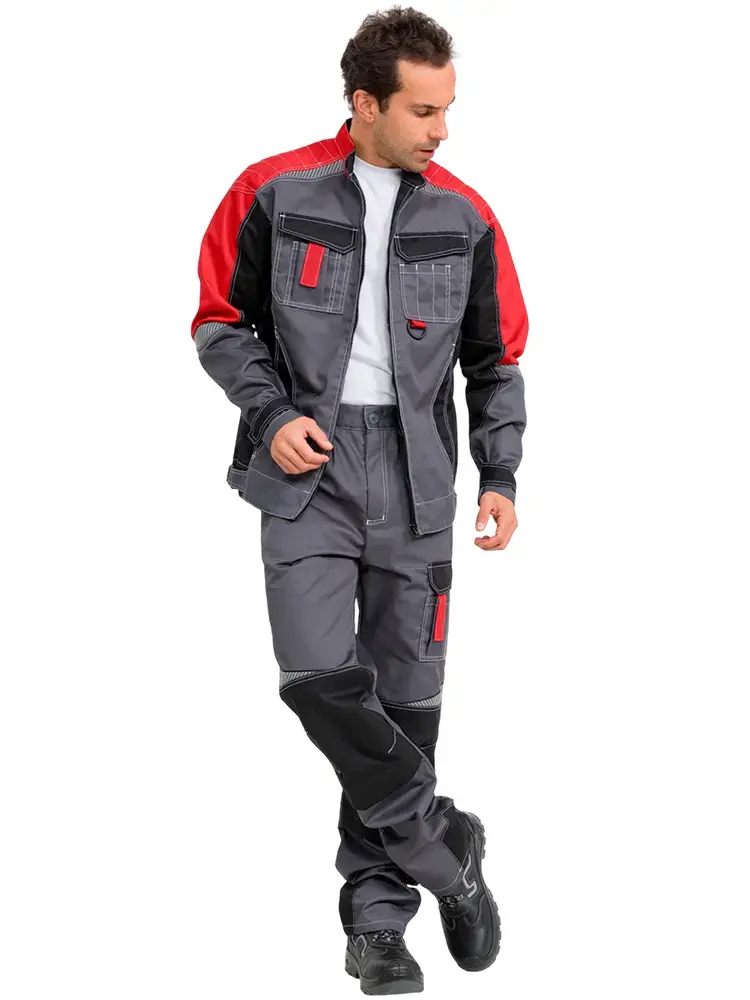 Брюки рабочие мужские летние RONTA BR206 темно-cерые, черные, красные