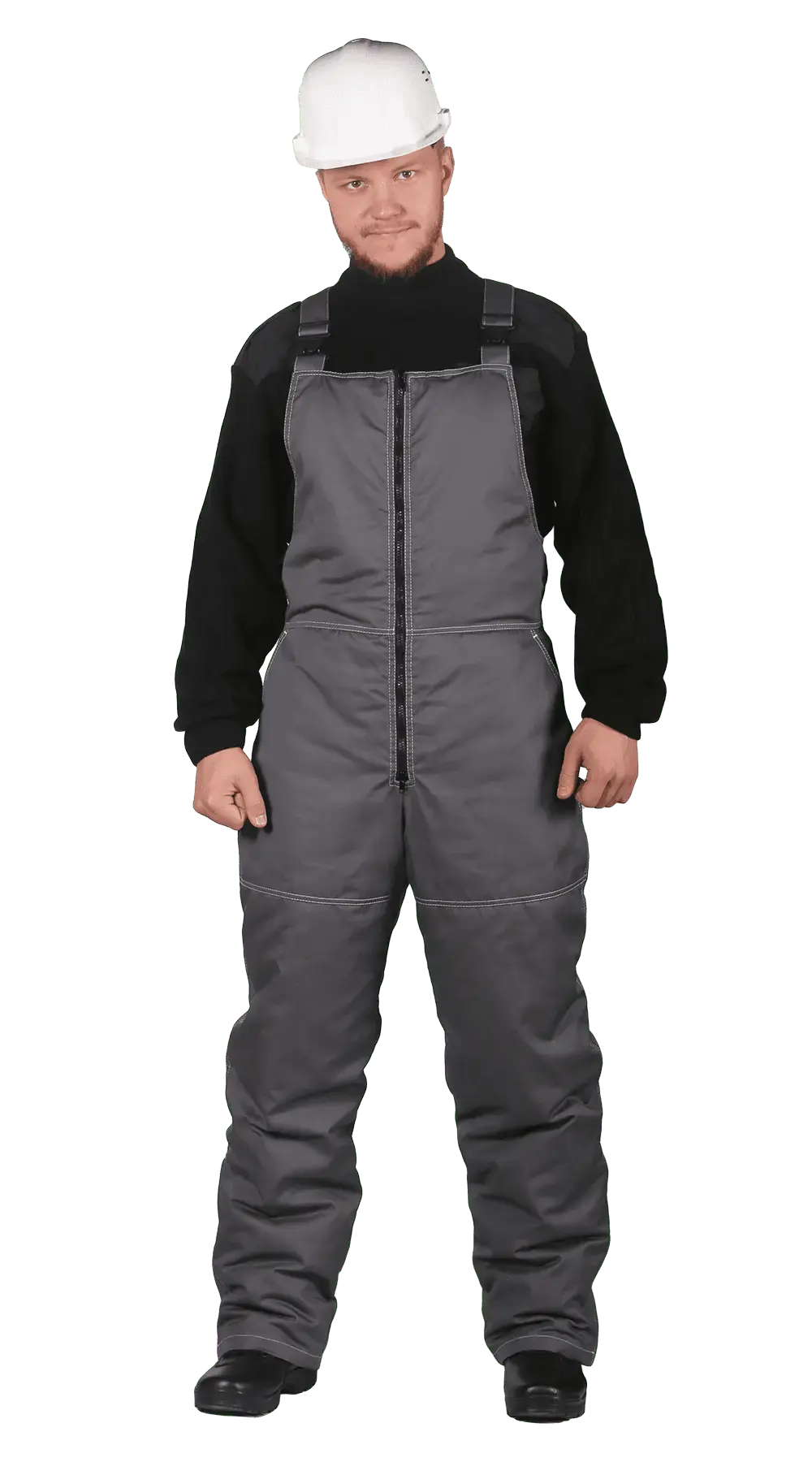 Полукомбинезон рабочий мужской утепленный зимний RONTA PL581 темно-серый