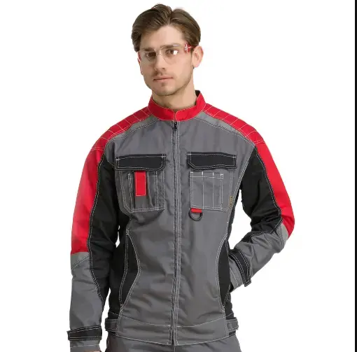 Костюм рабочий мужской летний RONTA KS206 с брюками темно-серый, черный, красный