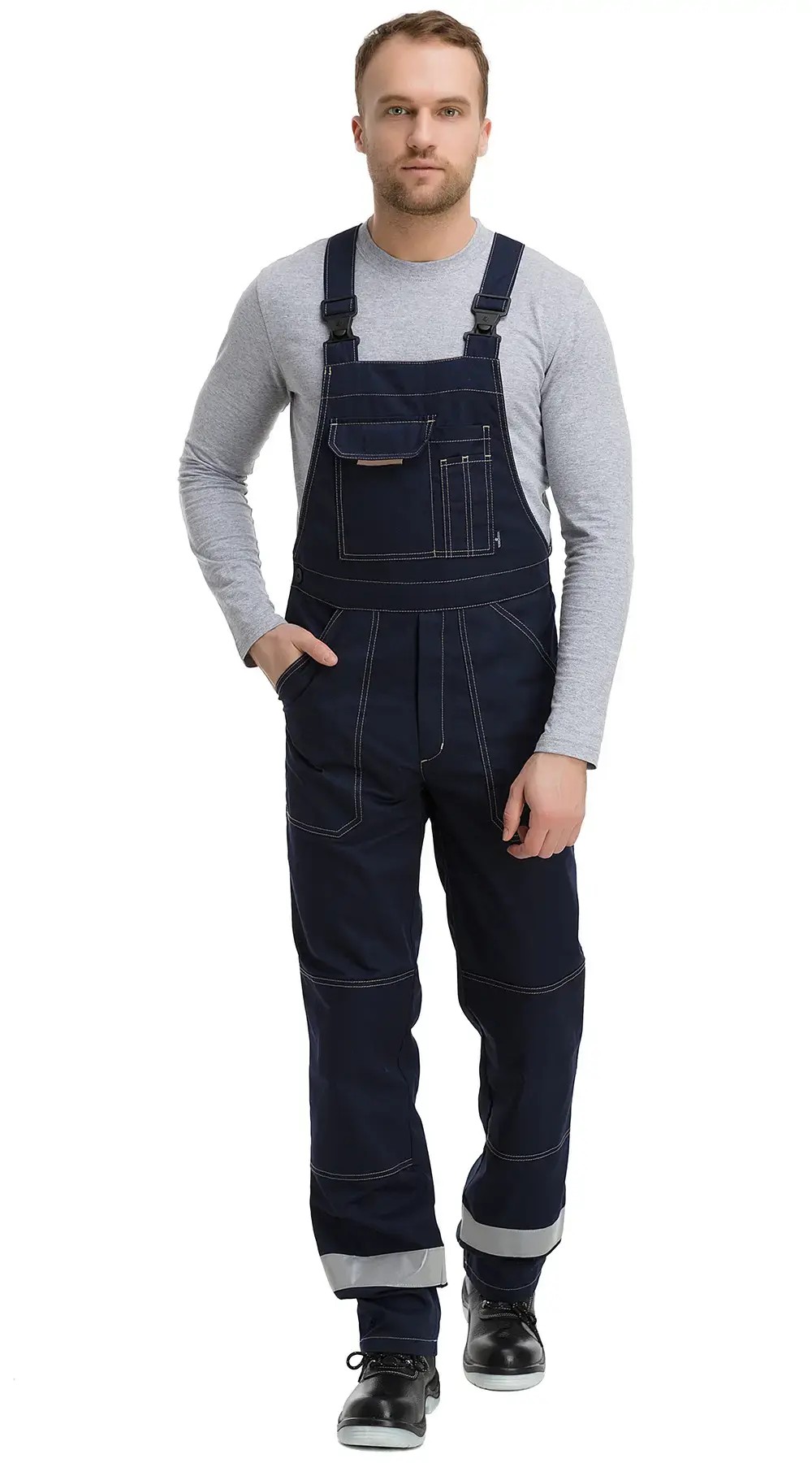 Костюм мужской летний Техноавиа "Техно СОП" с полукомбинезоном темно-синий