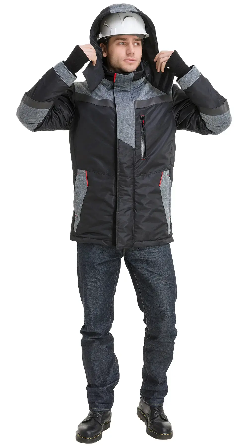 Куртка рабочая мужская зимняя утепленная Восток-Сервис "Траверс" черная, серая