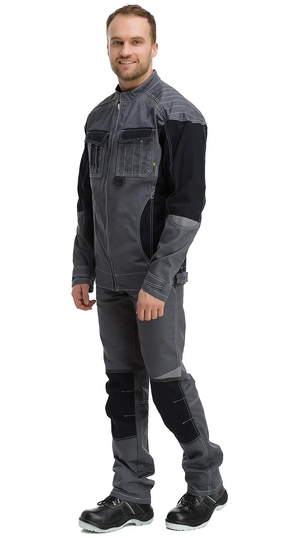 Костюм рабочий мужской летний RONTA KS908 с брюками темно-серый, черный