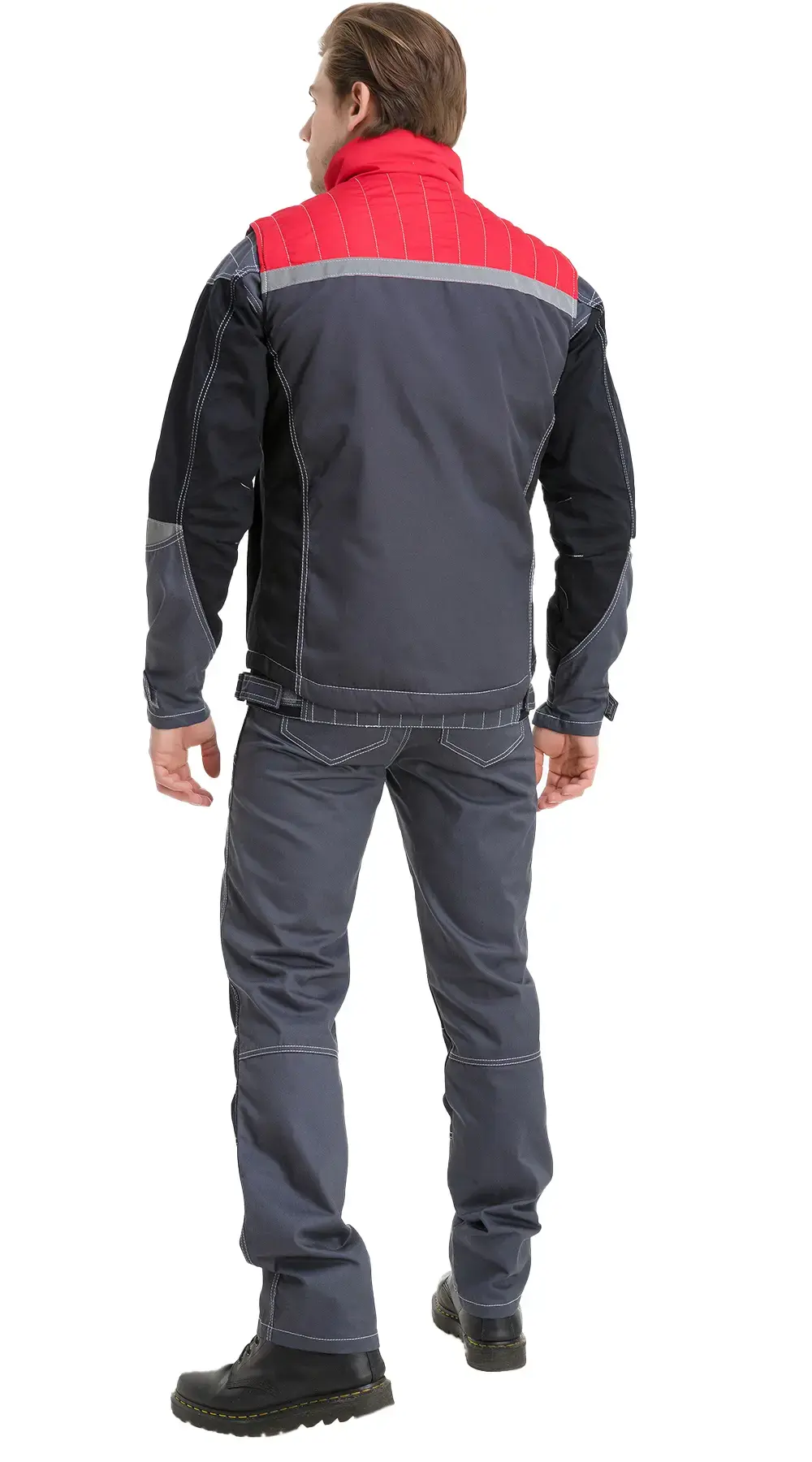 Жилет рабочий мужской утепленный зимний RONTA JT1002 темно-серый, красный, черный