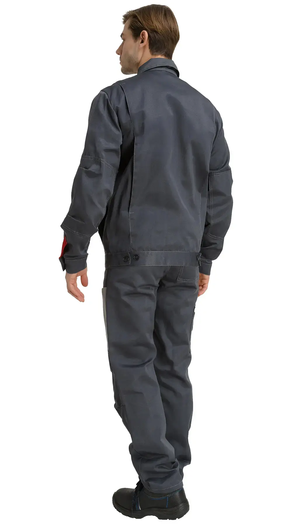 Костюм рабочий мужской летний RONTA KS809 с брюками темно-серый, светло-серый, красный