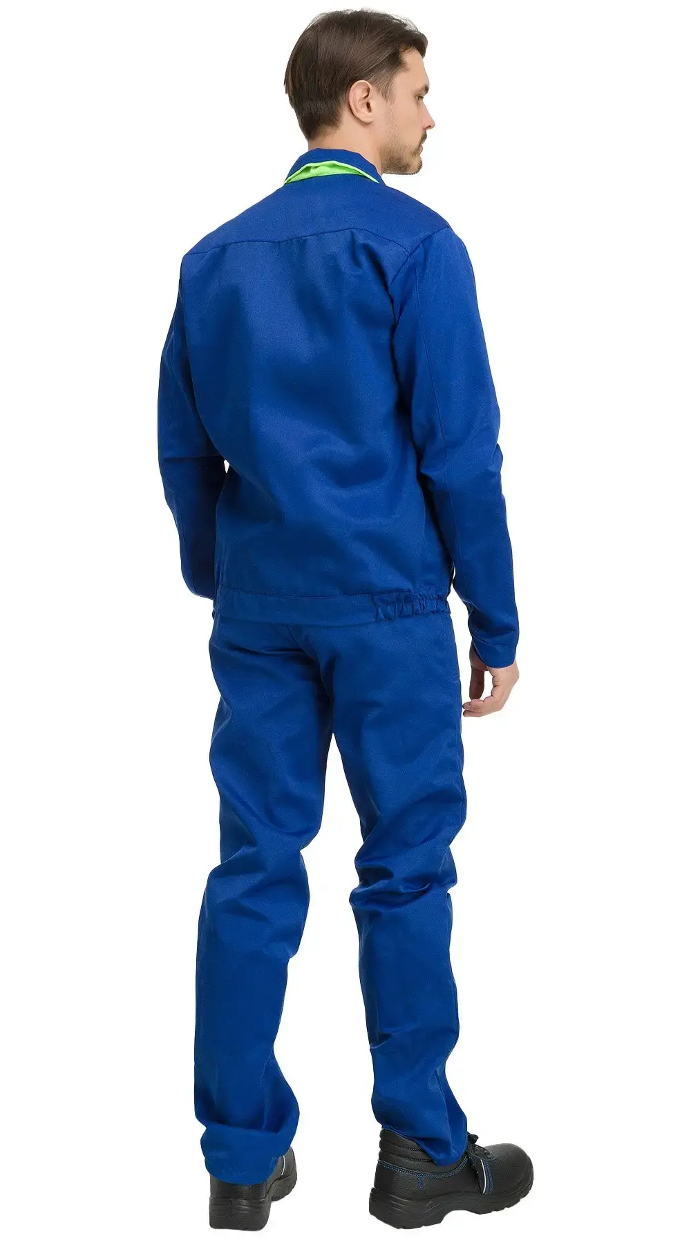 Костюм рабочий мужской летний RONTA KS622 с полукомбинезоном васильковый, лаймовый