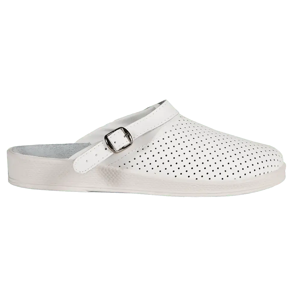 Сабо мужские кожаные белые