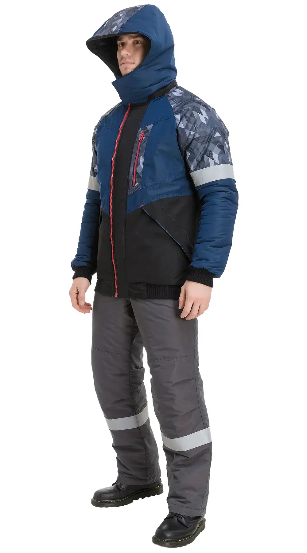 Куртка рабочая мужская зимняя утепленная Восток-Сервис "Конструктор" черная, синяя