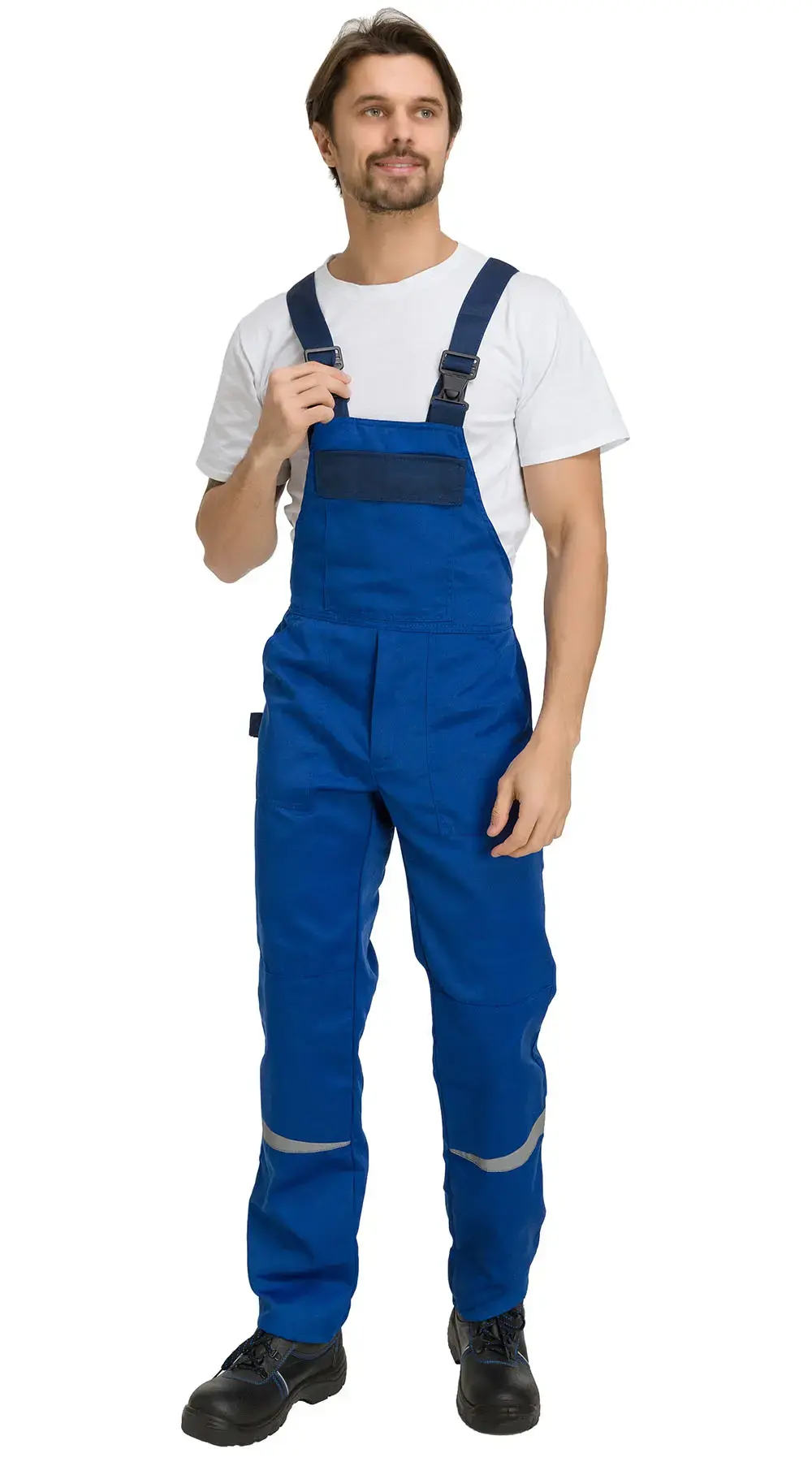 Костюм рабочий мужской летний RONTA KS591 с полукомбинезоном васильковый, темно-синий Костюм рабочий мужской летний RONTA KS591 с полукомбинезоном васильковый, темно-синий