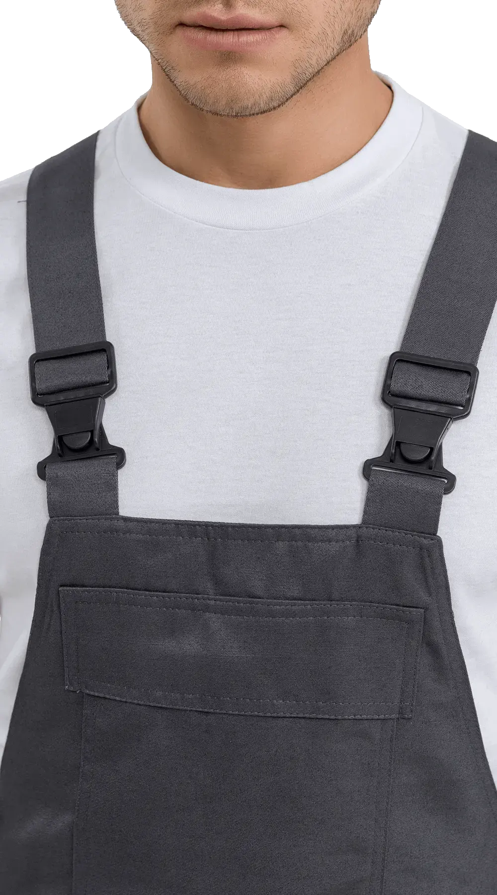 Костюм рабочий мужской летний RONTA KS812 с полукомбинезоном темно-серый, черный