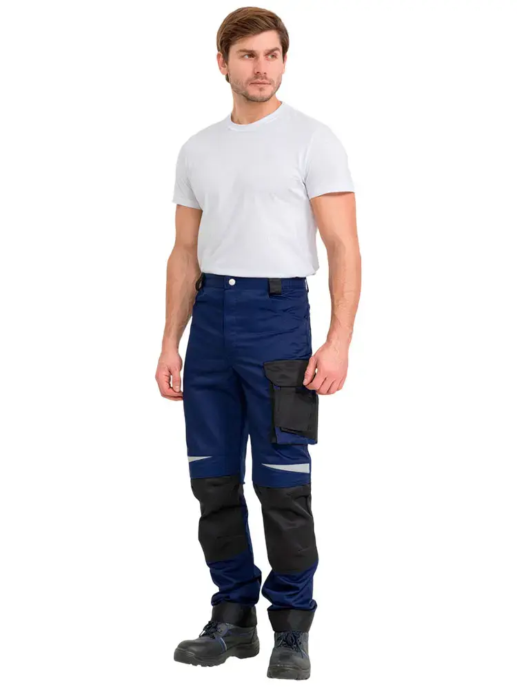 Брюки рабочие мужские летние RONTA BR209 темно-синий, черные