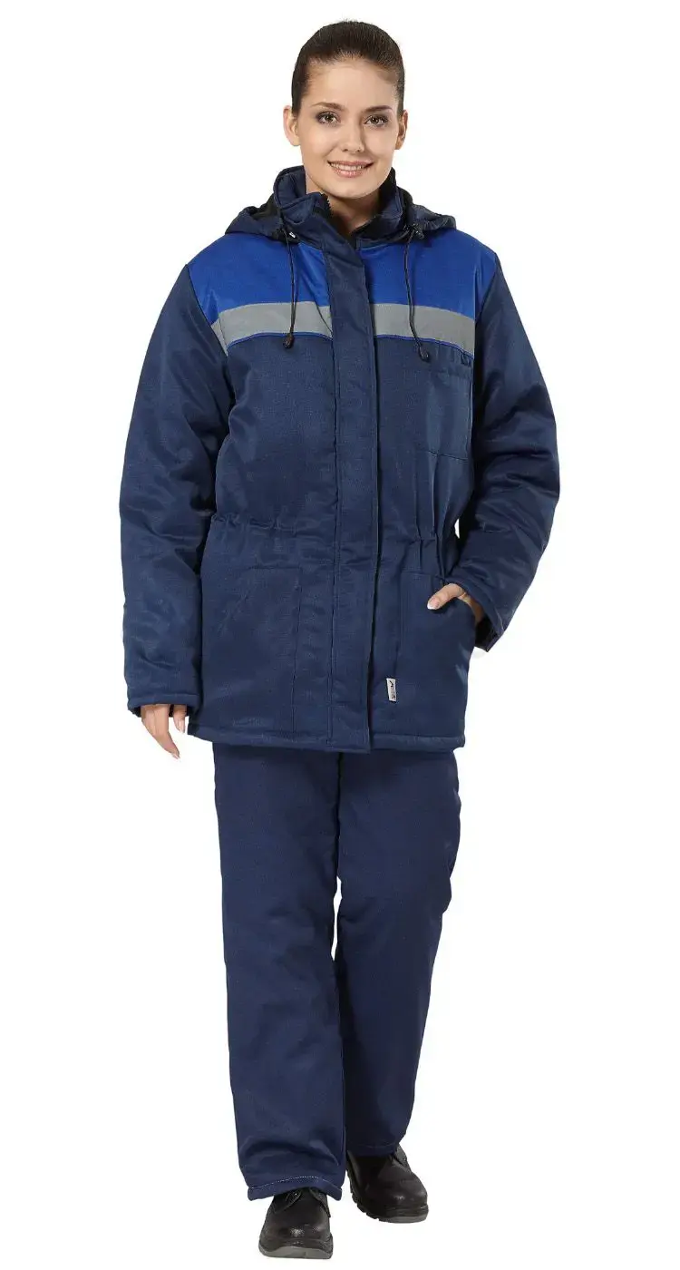 Куртка рабочая женская зимняя утепленная Авангард "Бригада" темно-синяя