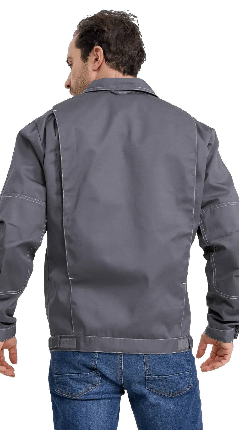 Куртка рабочая мужская летняя RONTA KR3080 темно-серый, светло-серый, красный