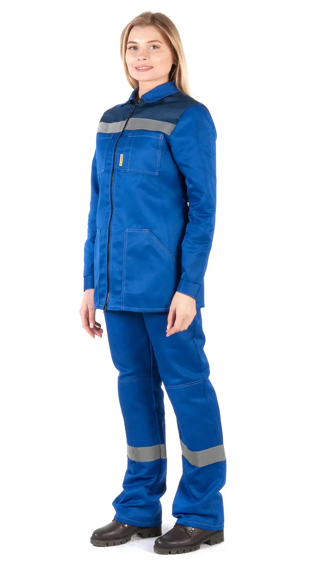 Костюм рабочий женский летний RONTA KS815 с брюками васильковый, темно-синий