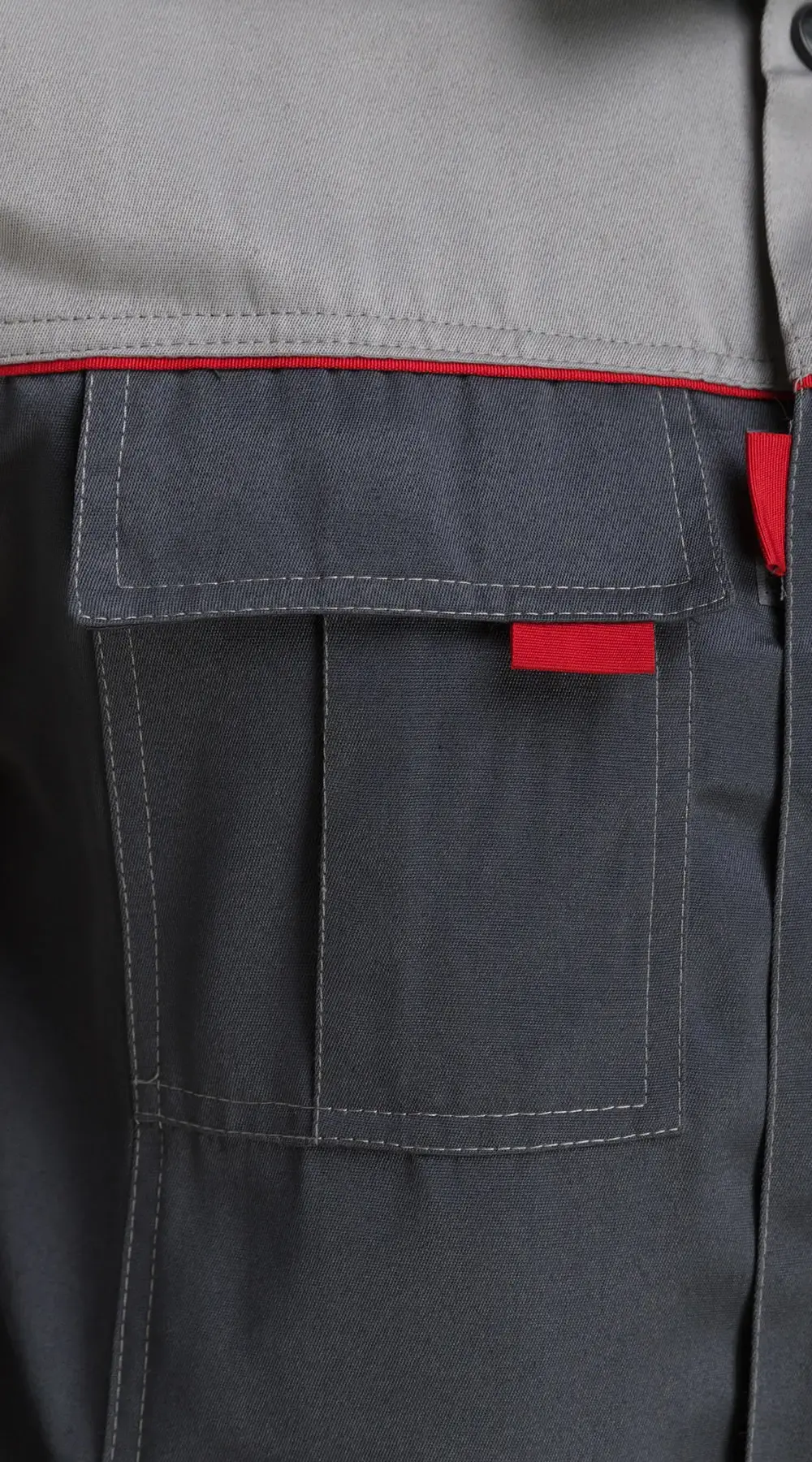 Костюм рабочий мужской летний RONTA KS809 с брюками темно-серый, светло-серый, красный