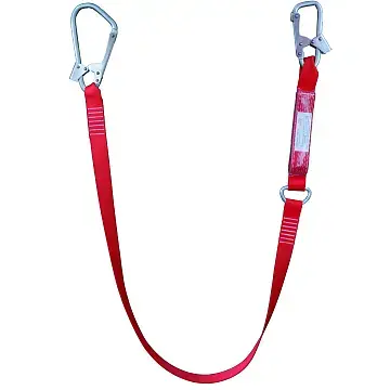 Строп из ленты с амортизатором, с большим и малым монтажным карабином Строп из ленты с амортизатором, с большим и малым монтажным карабином