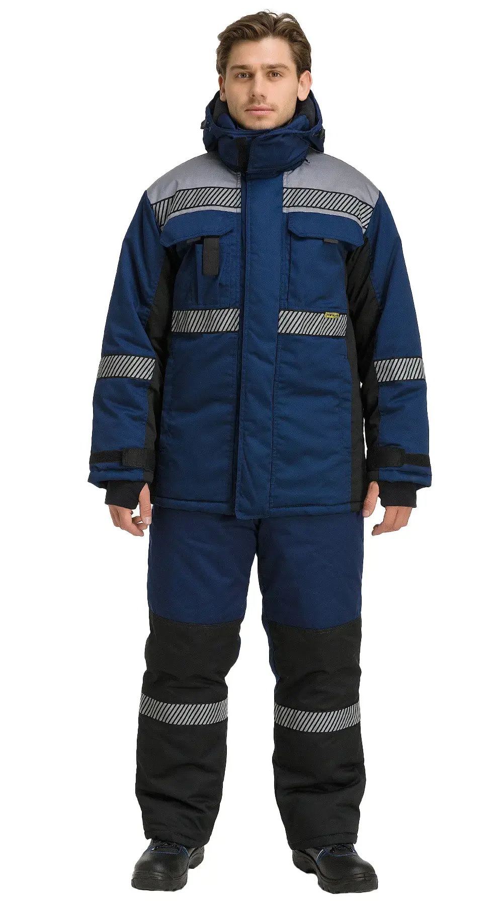 Костюм рабочий мужской утепленный зимний RONTA KS581 с СОП темно-синий, серый, черный