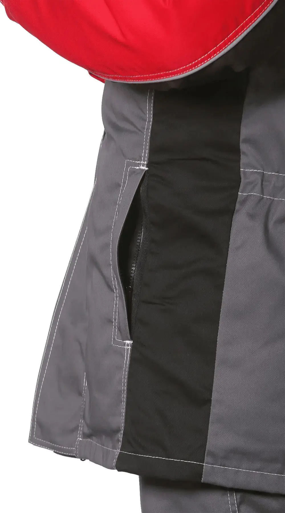 Куртка рабочая мужская зимняя утепленная RONTA KR581 темно-серая, красная, черная