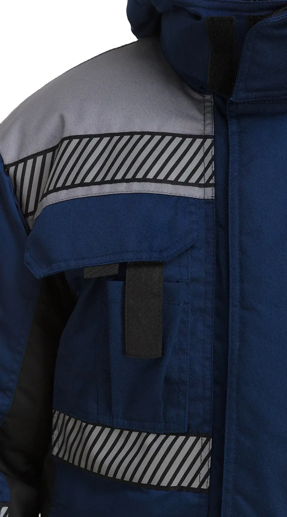 Костюм рабочий мужской утепленный зимний RONTA KS581 с СОП темно-синий, серый, черный