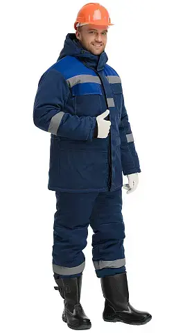 Костюм рабочий мужской утепленный зимний RONTA KS241U темно-синий, васильковый