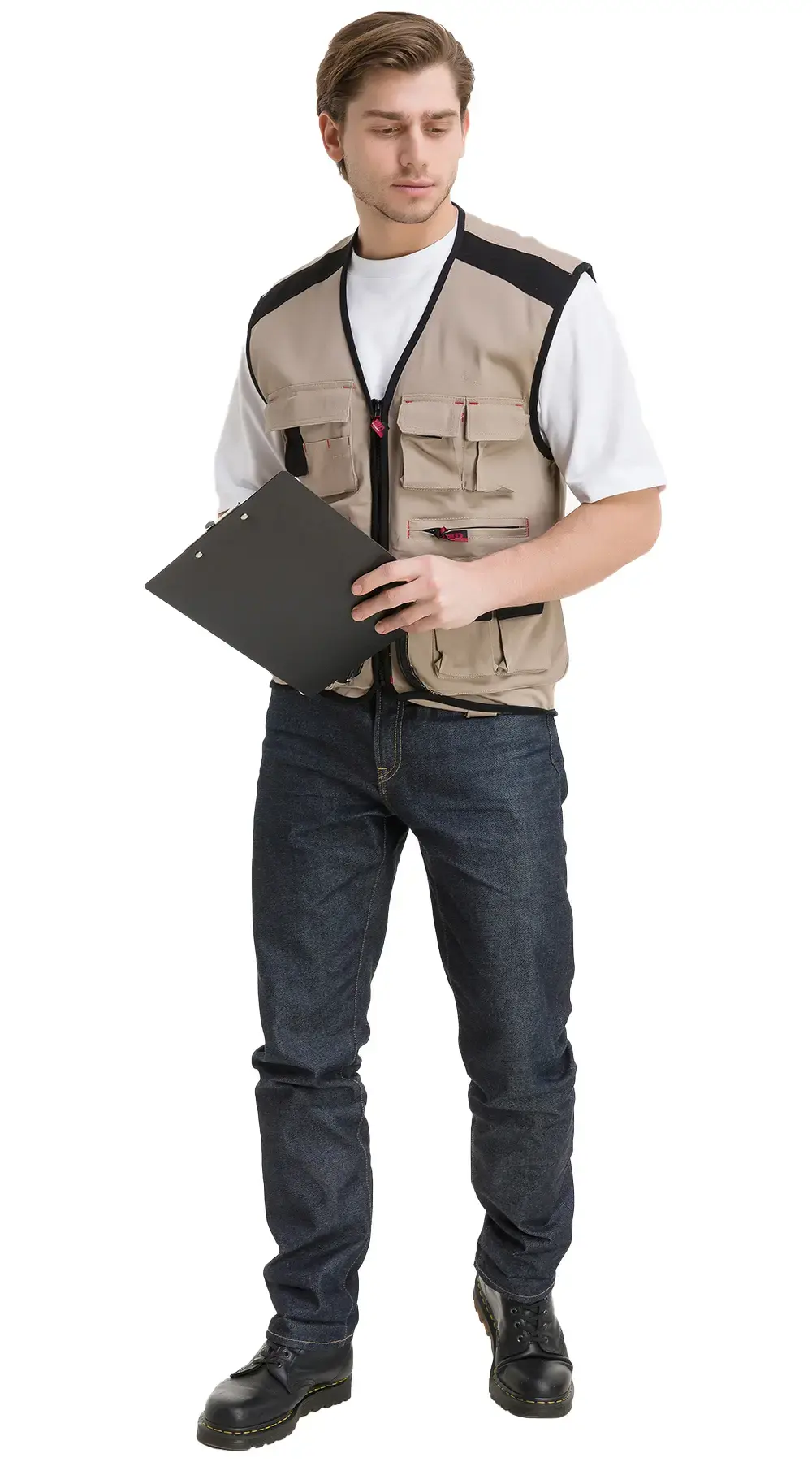 Жилет мужской летний "СПЕЦ-Авангард" бежевый, черный