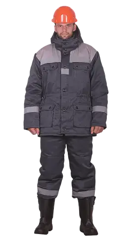 Куртка рабочая мужская зимняя утепленная RONTA KR241 темно-серая, светло-серая Куртка рабочая мужская зимняя утепленная RONTA KR241 темно-серая, светло-серая