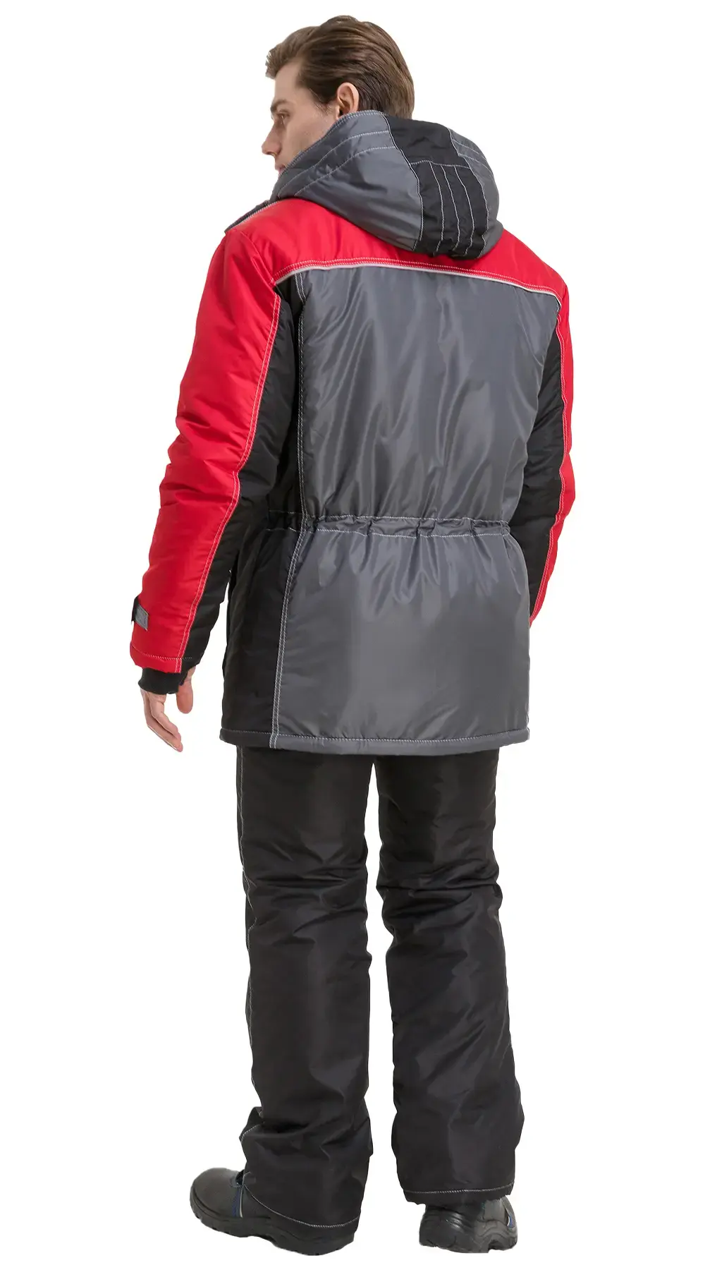 Куртка рабочая мужская зимняя утепленная RONTA KR930 темно-серая, черная, красная