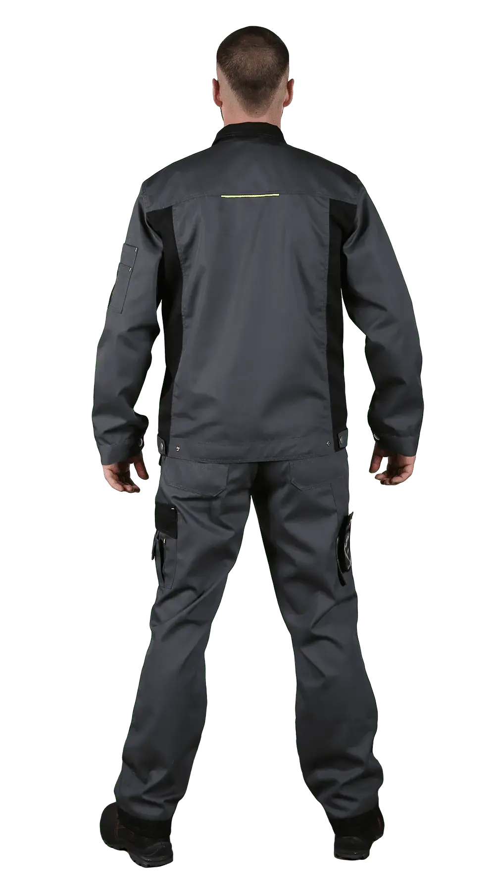 Костюм рабочий мужской летний RONTA KS814 с брюками (темно-серый, черный, лаймовый)