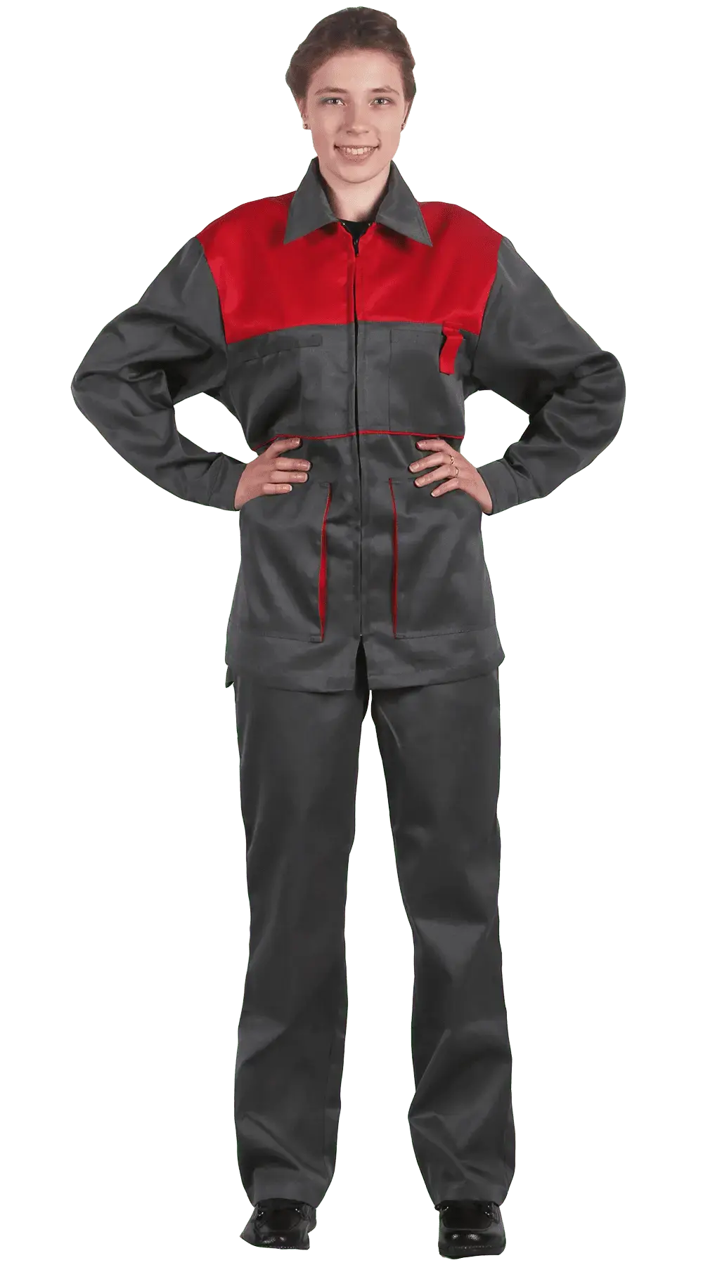 Костюм рабочий женский летний RONTA KS625 темно-серый, красный