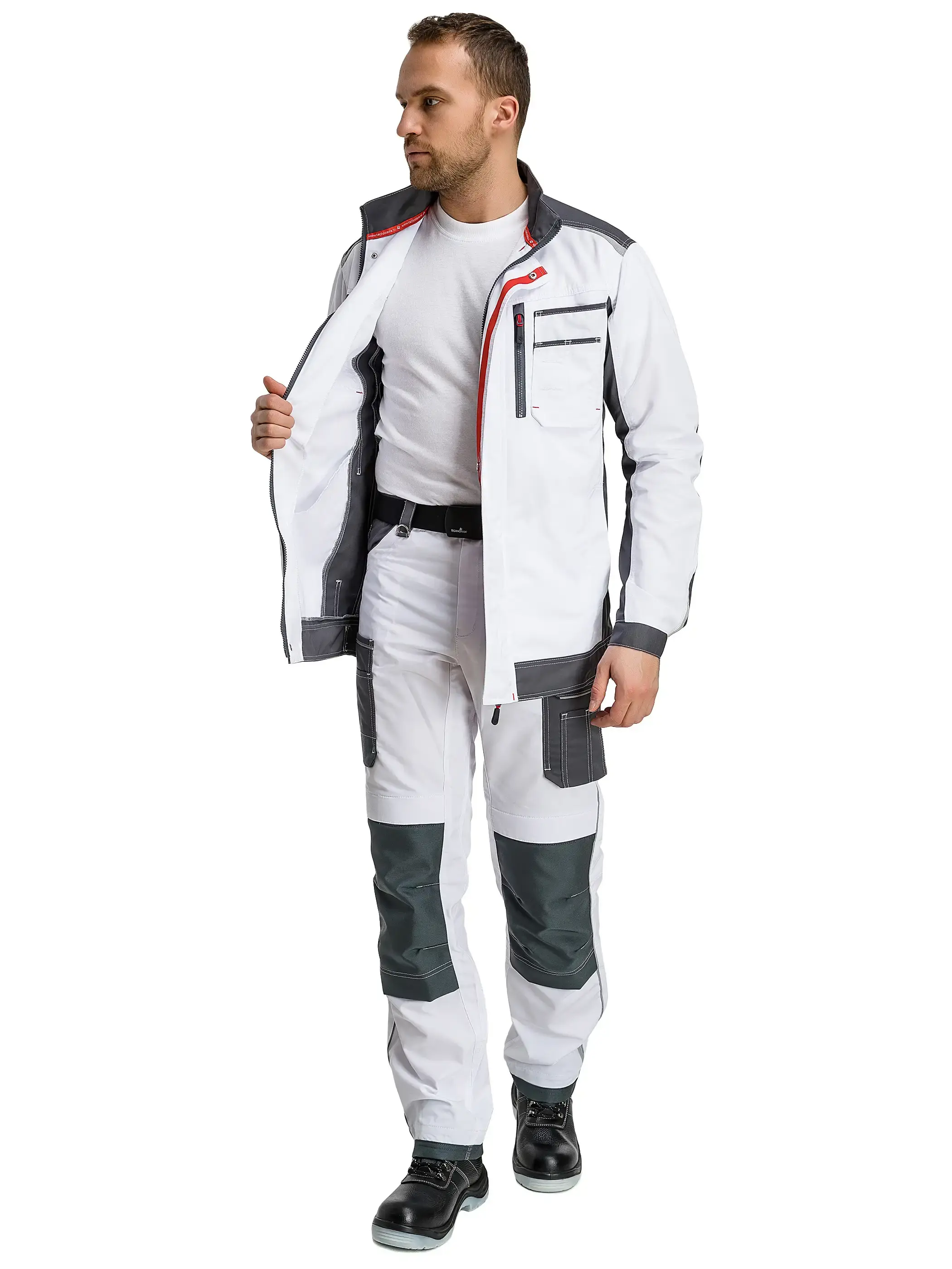 Куртка рабочая мужская летняя Техноавия "Милан" белый, серый