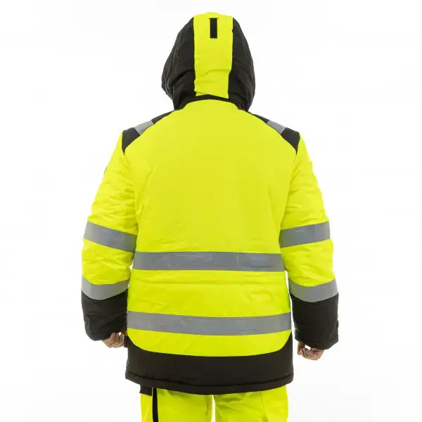 Зимняя сигнальная куртка-парка BRODEKS KW217, желтый/черный 